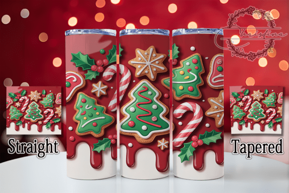 3D Christmas Tree Cakes Inflated Tumbler Design
