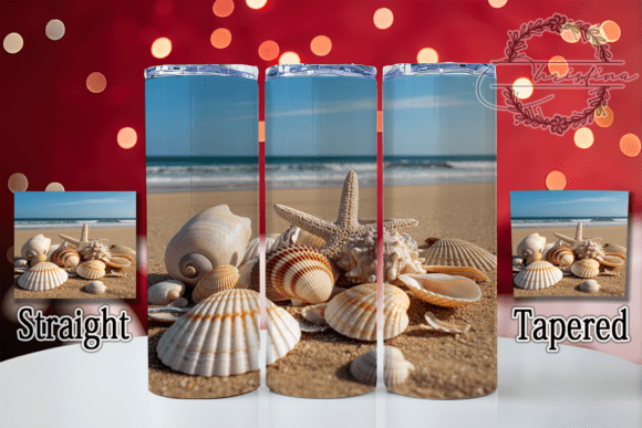 3D Coastal Seashell Beach Tumbler Design for Creative Projects