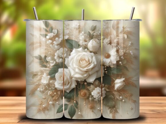 3D Flowers Roses 20 Oz Tumbler Wrap: A Touch of Elegance