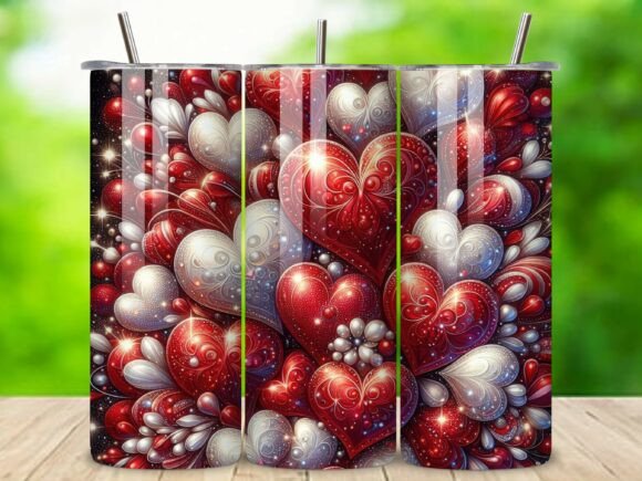 3D Heart Valentine 20oz Tumbler Wrap V.4