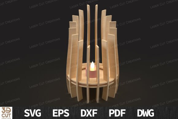 3D Laser Cut Candle Lantern