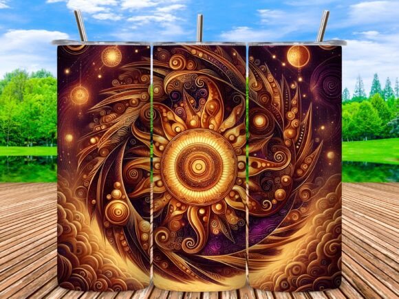 3D Mandala Tumbler Wrap Sublimation PNG