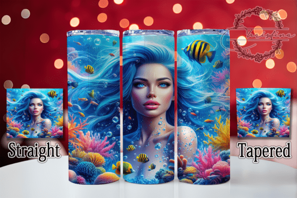3D Mermaid Ocean Fantasy Tumbler Wrap