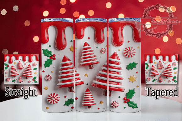 3D Puffy Inflatable Christmas Tumbler: Festive Digital Design