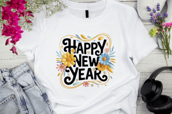 Celebrate with 3D Clay Floral Typography for New Year