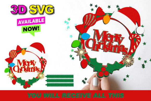Christmas Cake Topper 3D SVG Collection