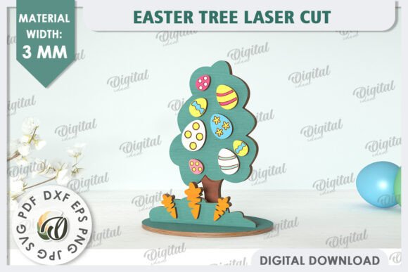 Create a stunning 3D Easter Tree with this laser cut design