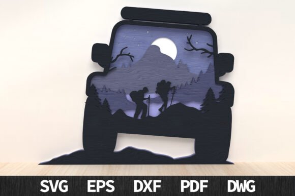 Explore the Hikers Moonlight 3D Scene for Creative Designs
