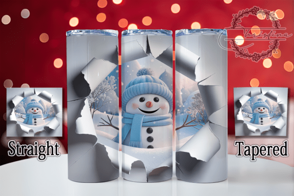 Funny 3D Christmas Snowman Wall Tumbler Design