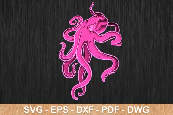 Octopus 3D Layered Laser Cut: A Dynamic Design Asset