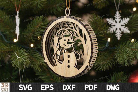 Snowman 3D Ornament SVG: Festive Design for Every Project