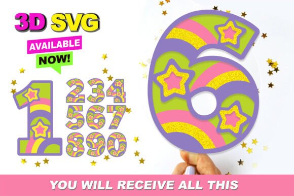 Vibrant 3D Number Graphics for Modern Design